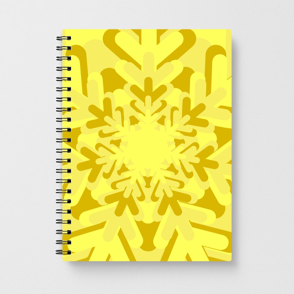Yellow - Colourful Snowflakes Notebook