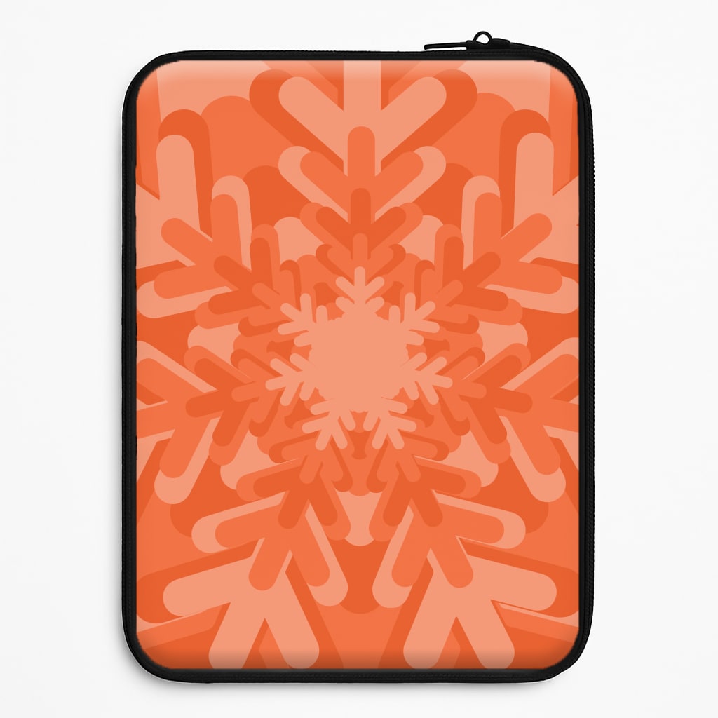 Orange - Colourful Snowflakes Universal Laptop Sleeve