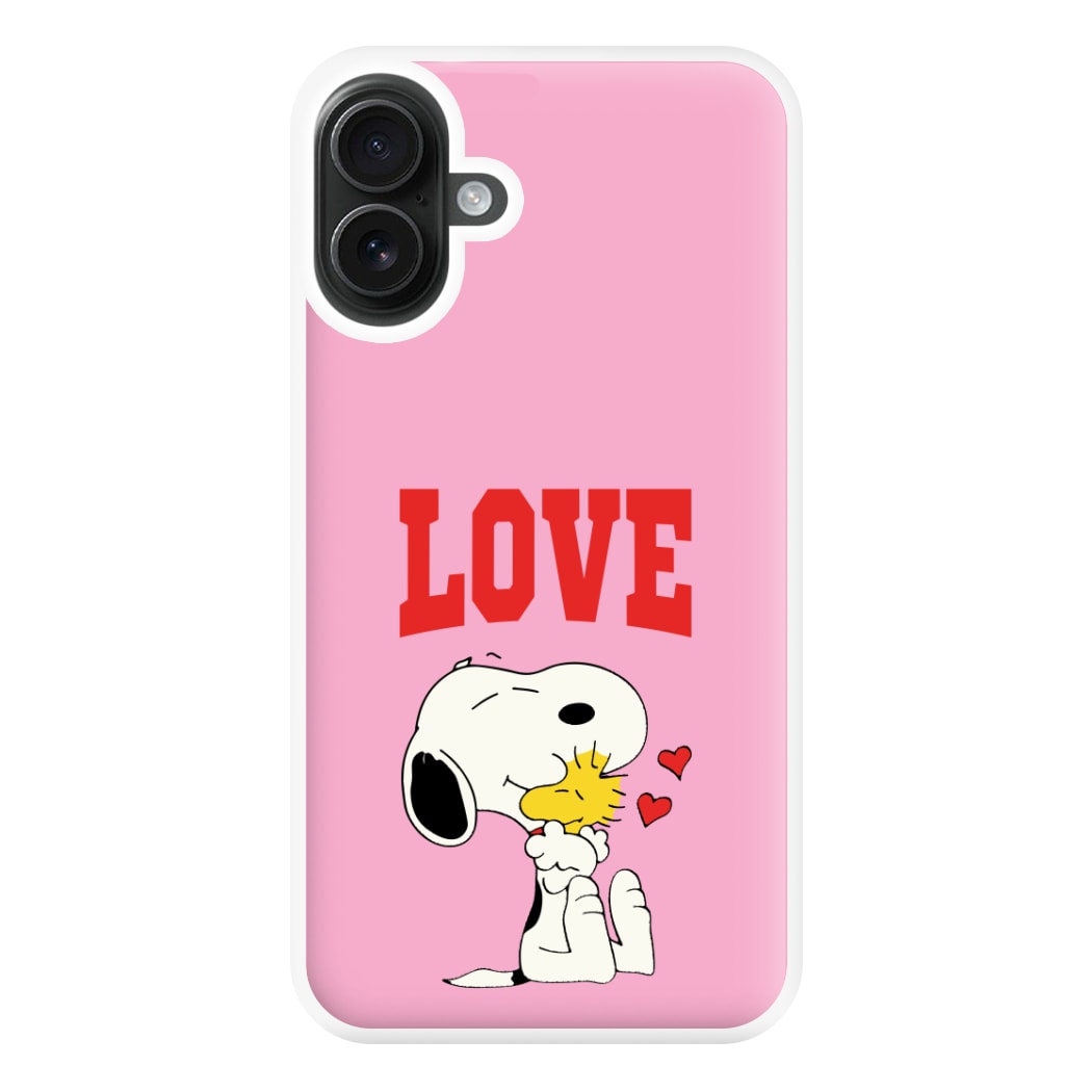 Love Cartoon Beagle Phone Case for iPhone 16 Plus