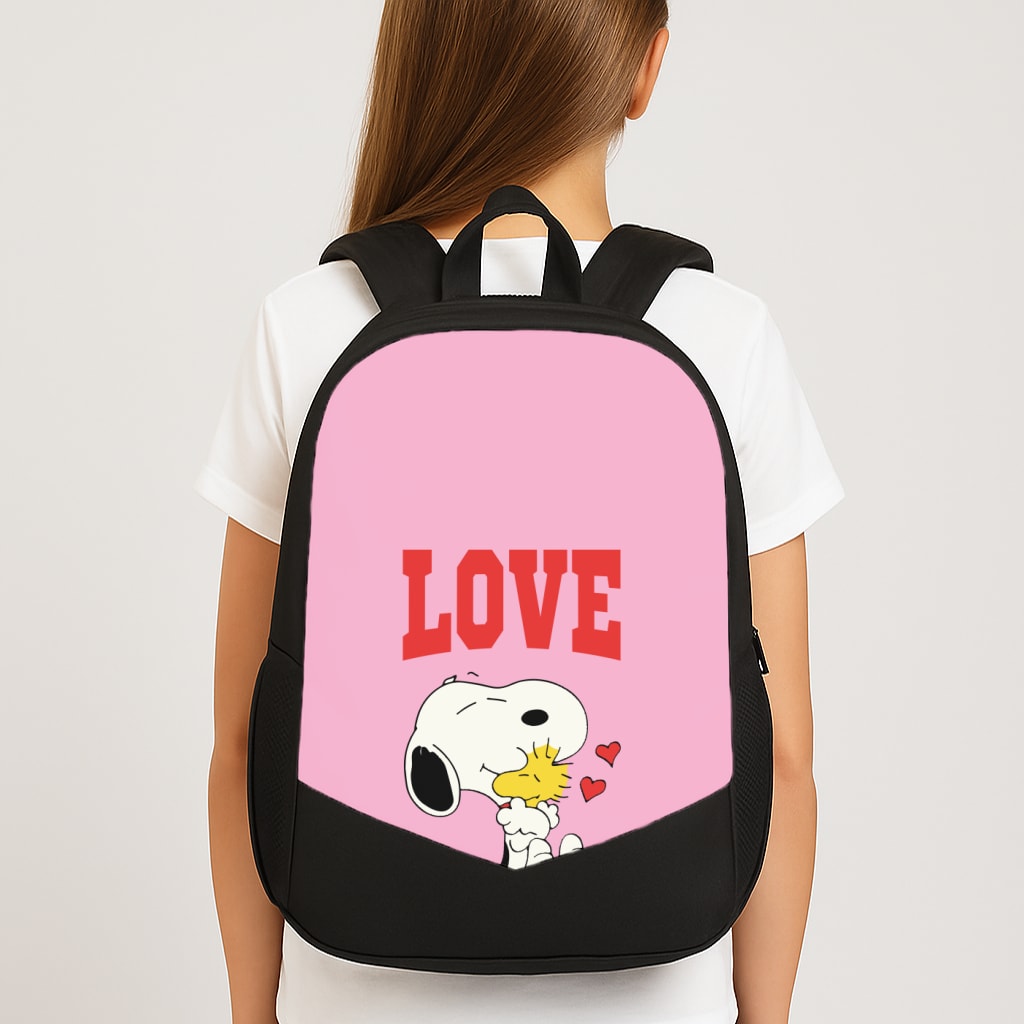 Love Cartoon Beagle Large School Bag
