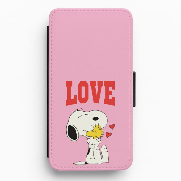 Love Cartoon Beagle Flip / Wallet Phone Case