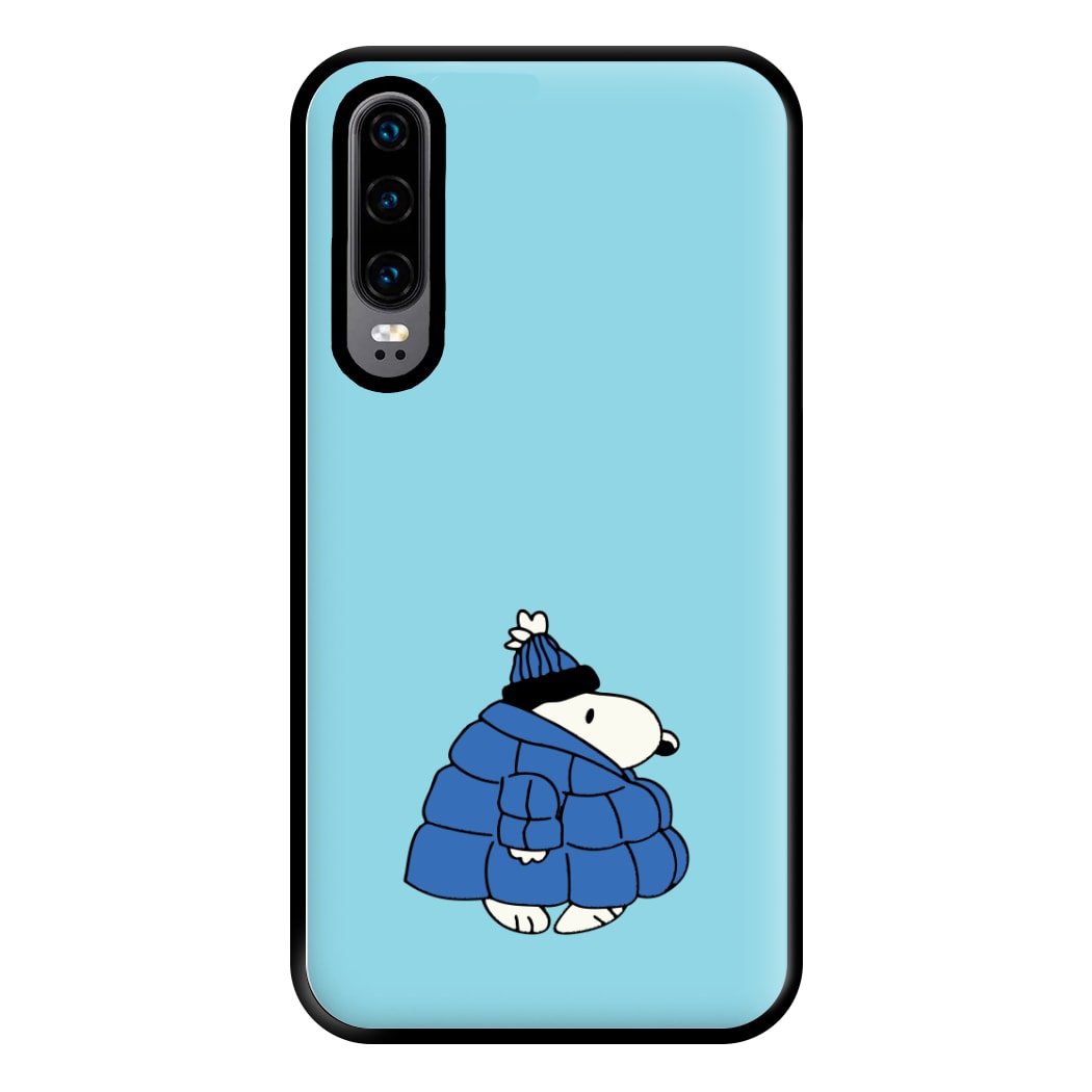 Cartoon Beagle Puffer Jacket Blue Phone Case for Huawei P30