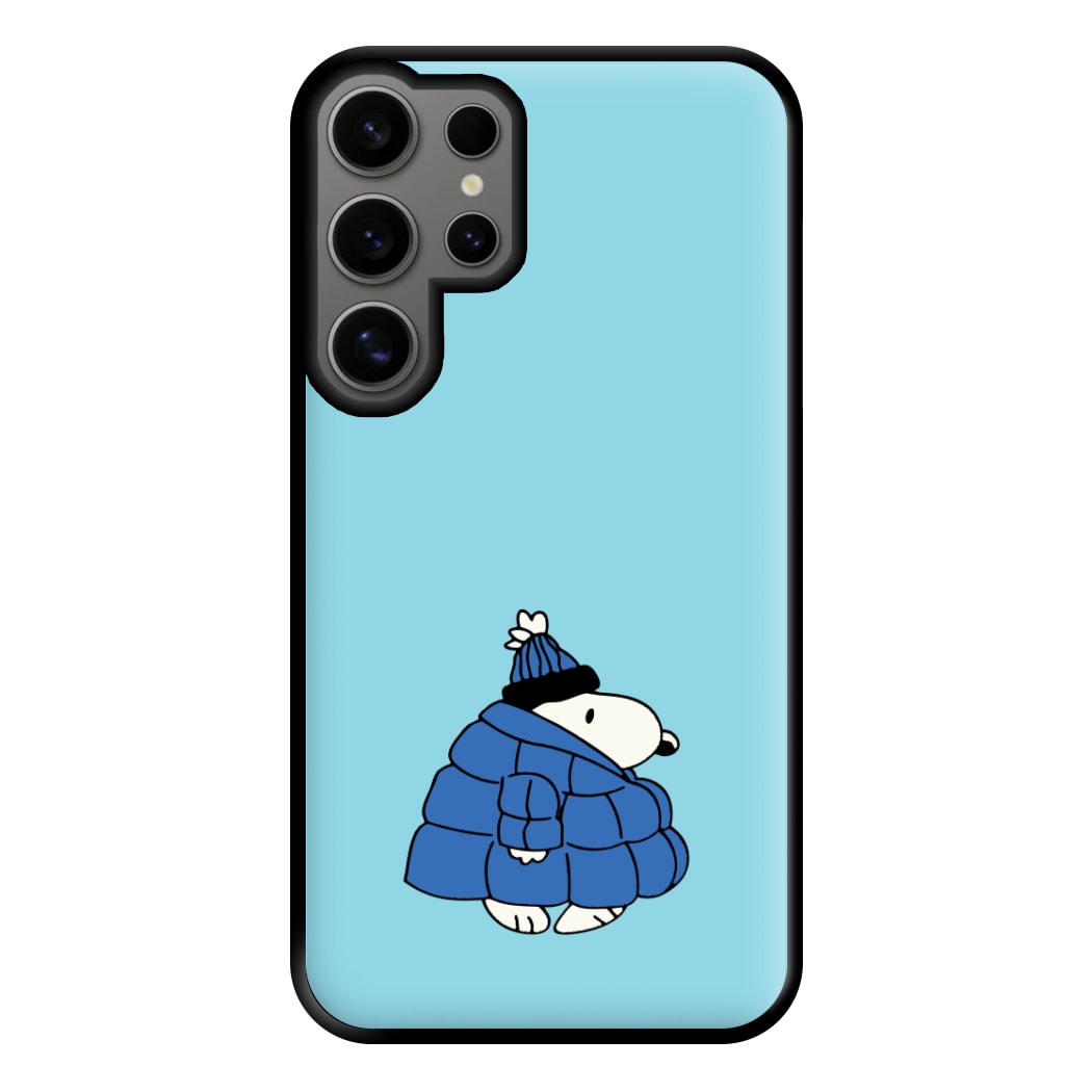 Cartoon Beagle Puffer Jacket Blue Phone Case for Galaxy S24 Ultra
