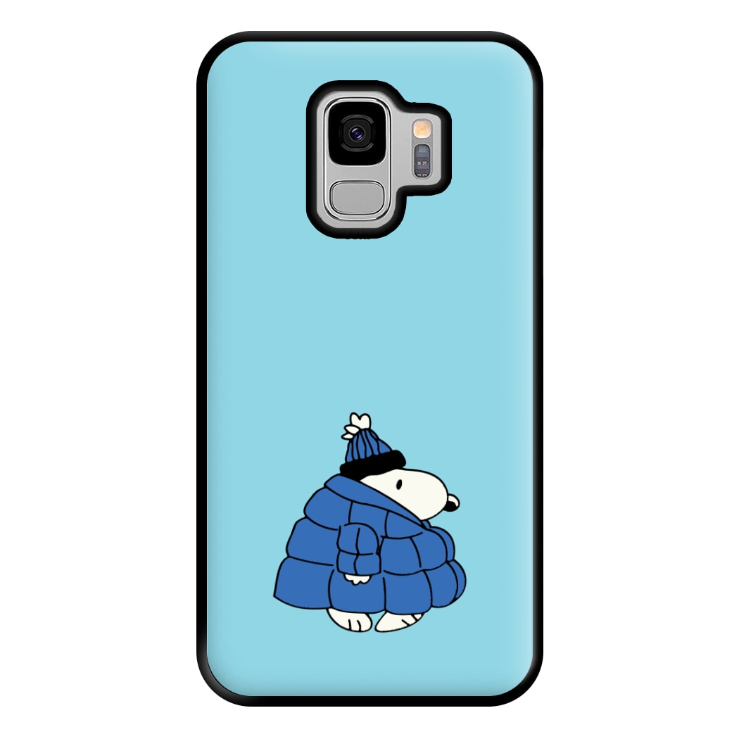 Cartoon Beagle Puffer Jacket Blue Phone Case for Galaxy S9 Plus