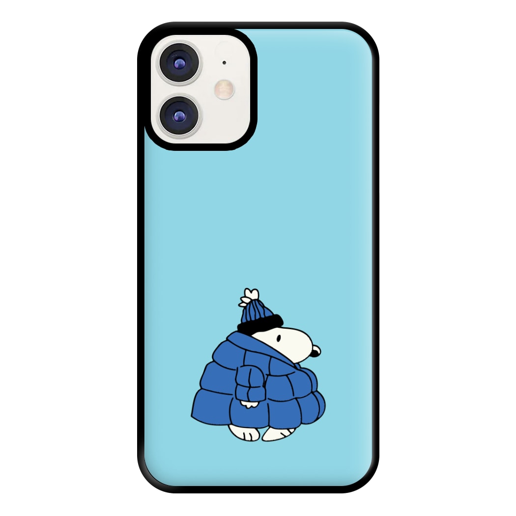 Cartoon Beagle Puffer Jacket Blue Phone Case for iPhone 11
