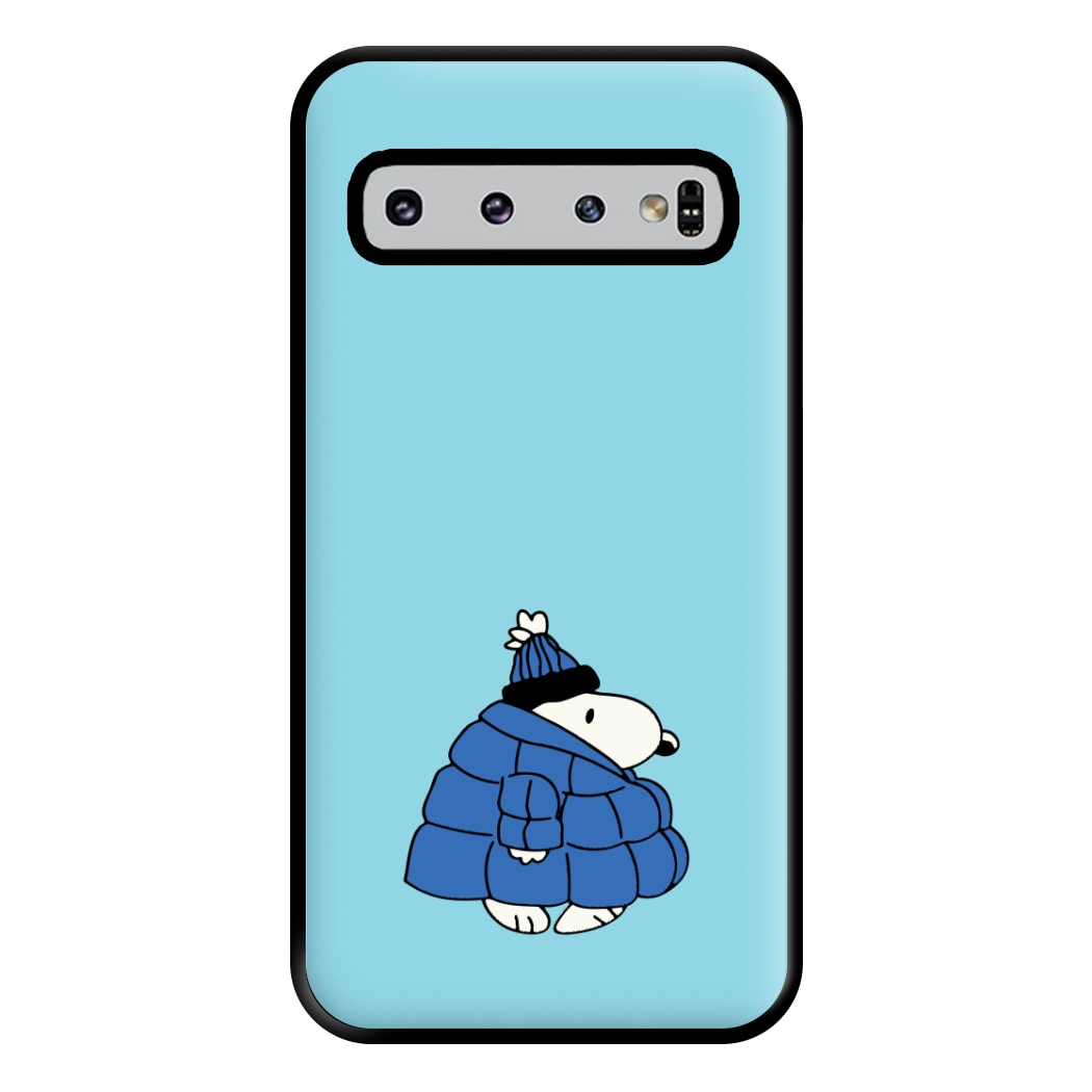 Cartoon Beagle Puffer Jacket Blue Phone Case for Galaxy S10 Plus