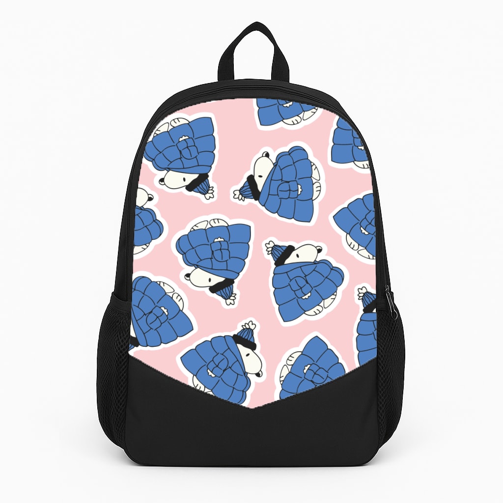 Cartoon Beagle Puffer Jacket Pattern Backpack