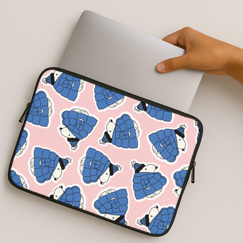 Cartoon Beagle Puffer Jacket Pattern MacBook Case