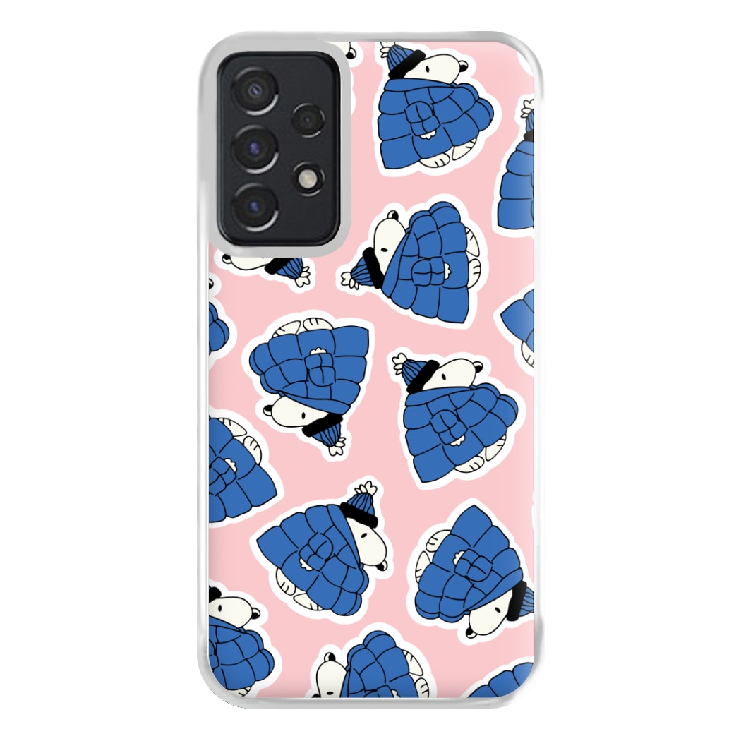 Cartoon Beagle Puffer Jacket Pattern Phone Case for Galaxy A52 / A52s