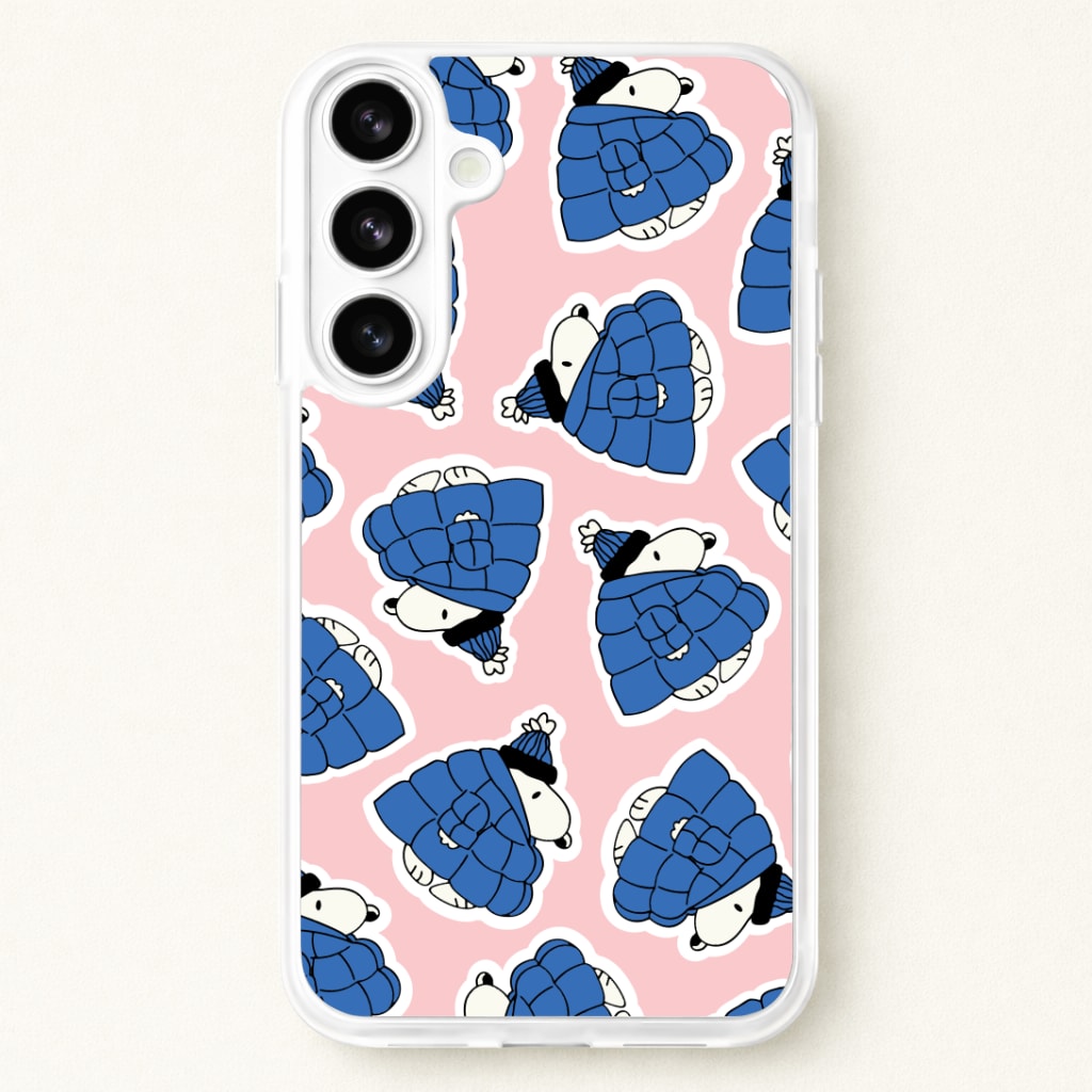 Cartoon Beagle Puffer Jacket Pattern Phone Case for Galaxy S26 Plus