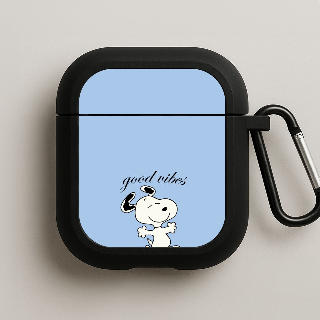 Good Vibes Cartoon Beagle AirPods Case