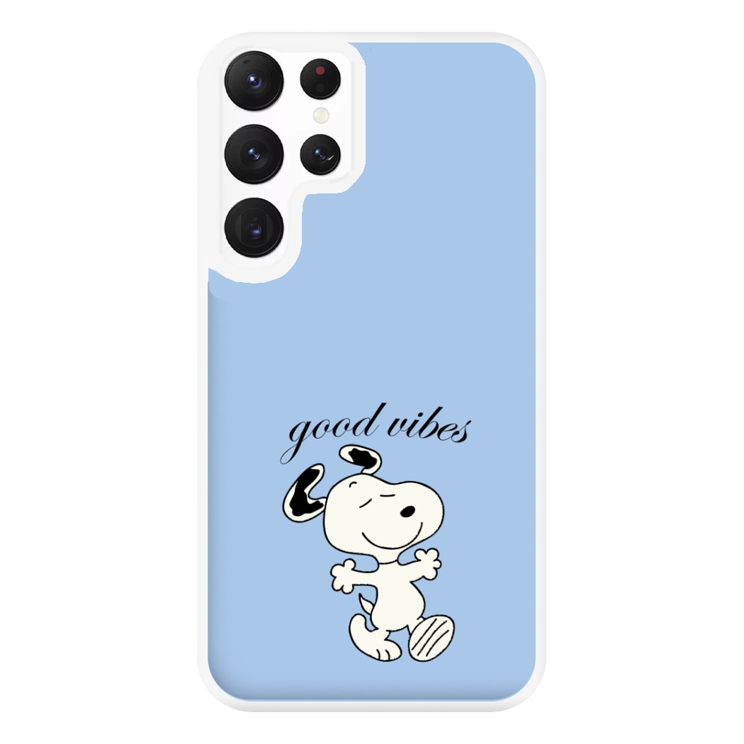 Good Vibes Cartoon Beagle Phone Case for Galaxy S22 Ultra
