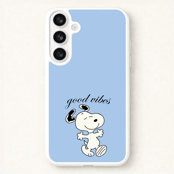 Good Vibes Cartoon Beagle Phone Case for Galaxy S26 Plus