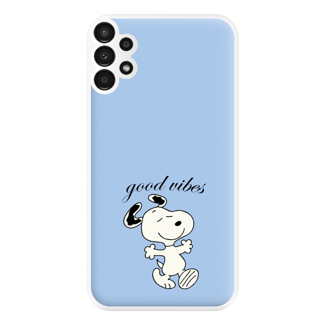 Good Vibes Cartoon Beagle Phone Case for Galaxy A13
