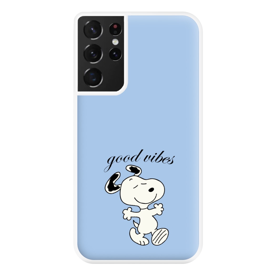 Good Vibes Cartoon Beagle Phone Case for Galaxy S21 Ultra