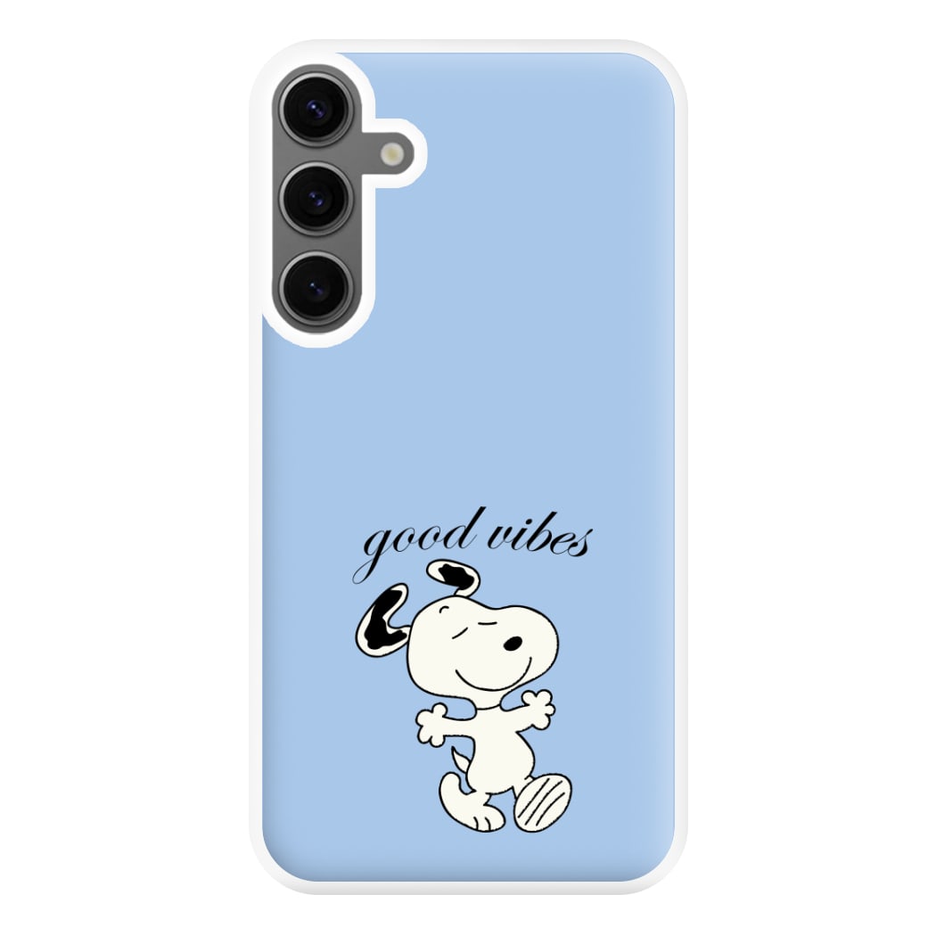 Good Vibes Cartoon Beagle Phone Case for Galaxy S24FE
