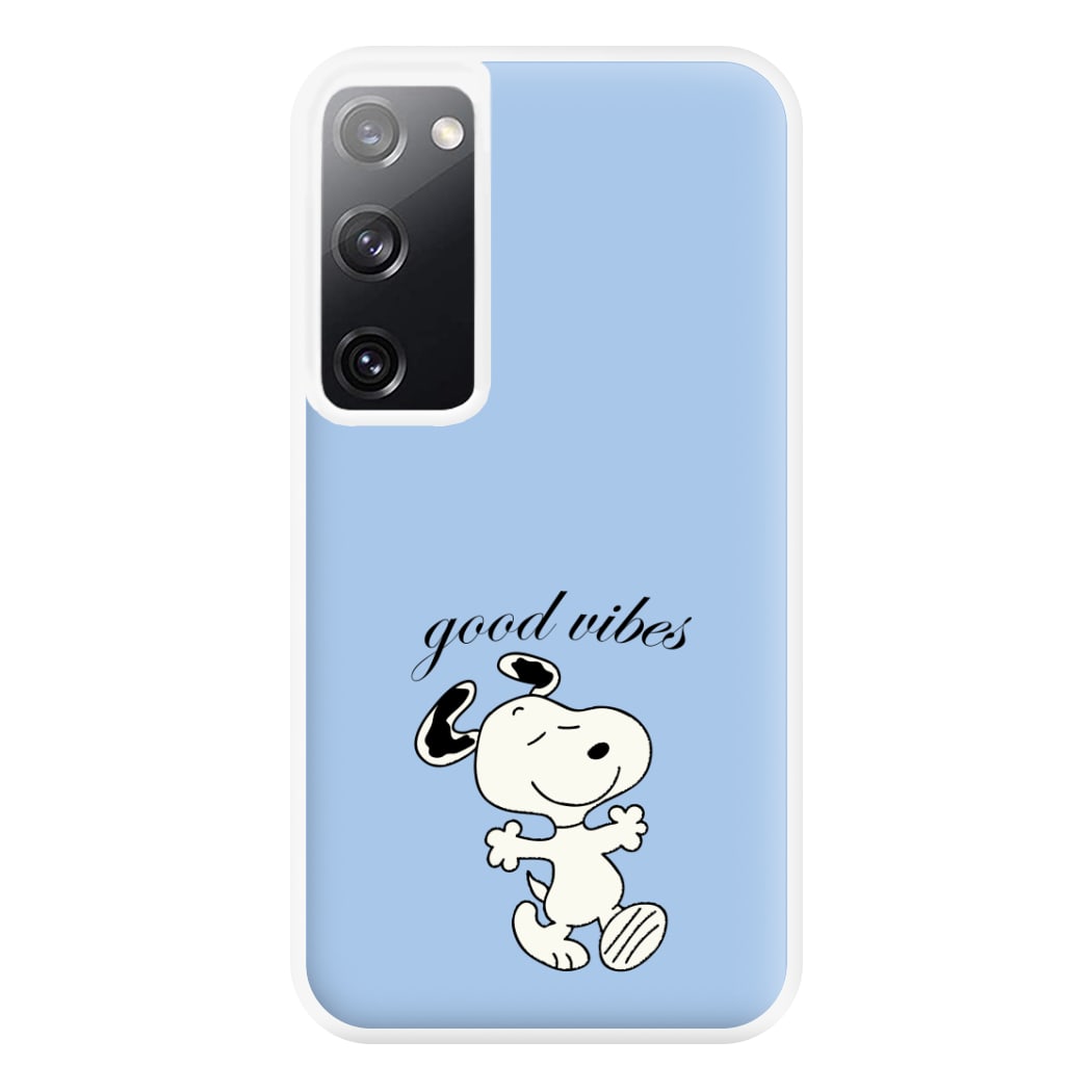 Good Vibes Cartoon Beagle Phone Case for Galaxy S20