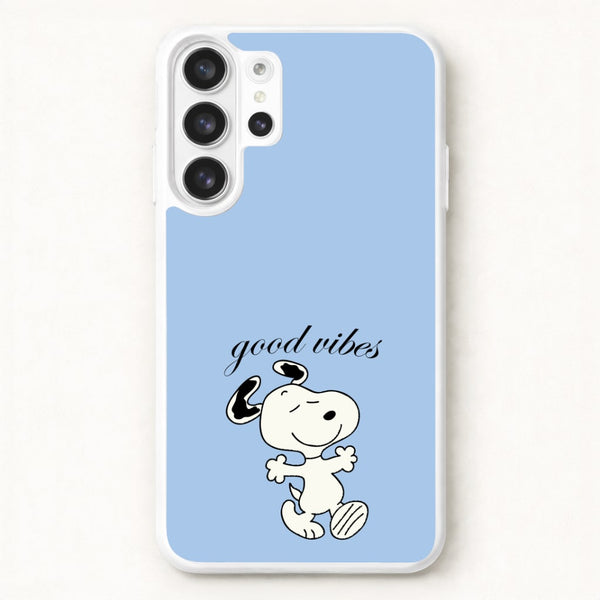Good Vibes Cartoon Beagle Phone Case for Galaxy S26 Ultra