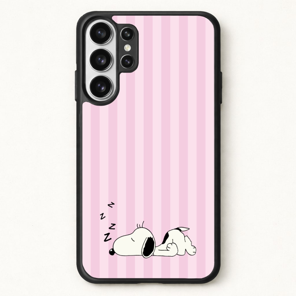 Pastel Stripes Cartoon Beagle Phone Case for Galaxy S26 Ultra