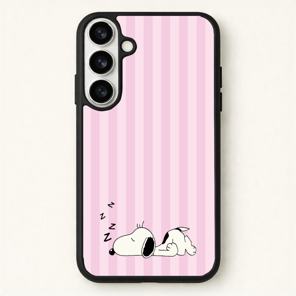 Pastel Stripes Cartoon Beagle Phone Case for Galaxy S26 Plus