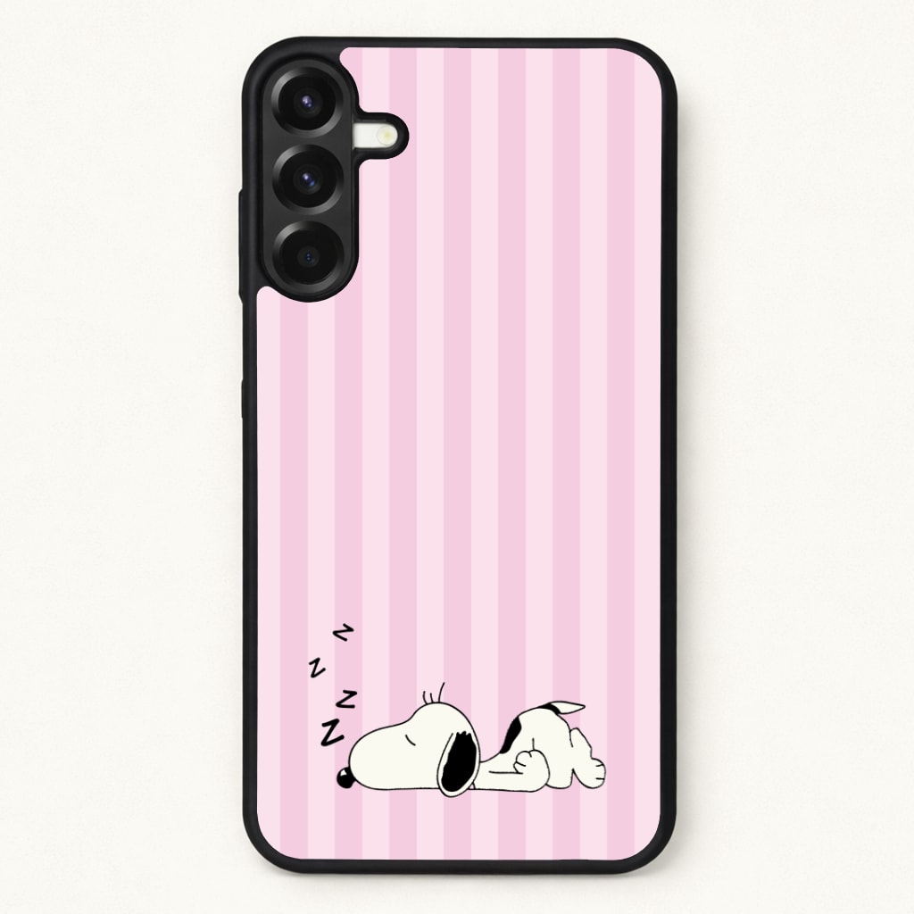 Pastel Stripes Cartoon Beagle Phone Case for Galaxy A57