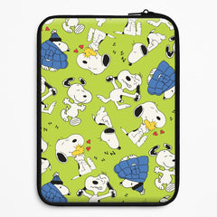 Lime Green Cartoon Beagle Pattern Laptop Sleeve