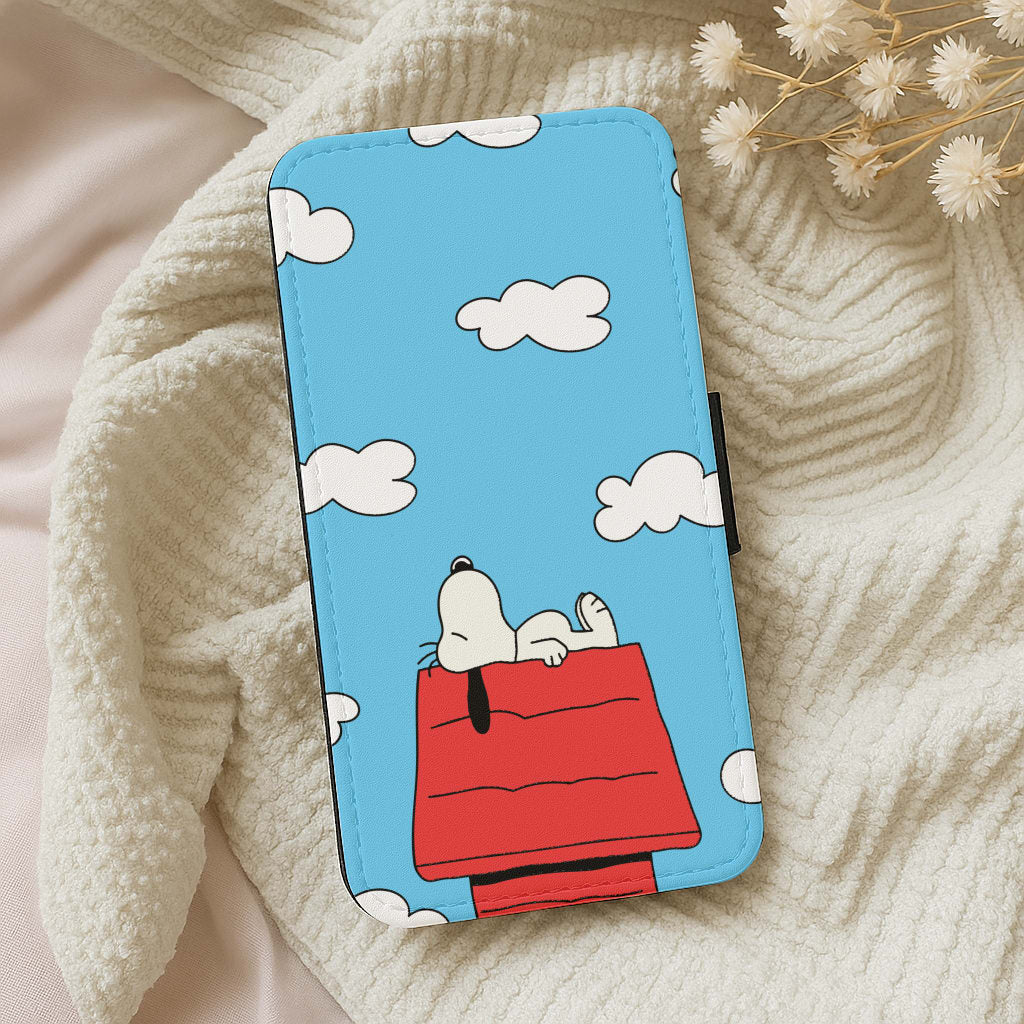 Cartoon Beagle Sleeping Wallet Phone Case