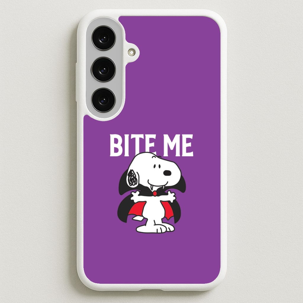 Bite Me Cartoon Beagle Phone Case for Galaxy S25FE
