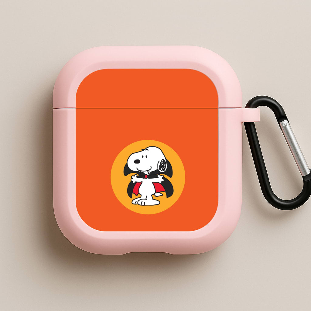 Cartoon Beagle Vampire Pink AirPods Case