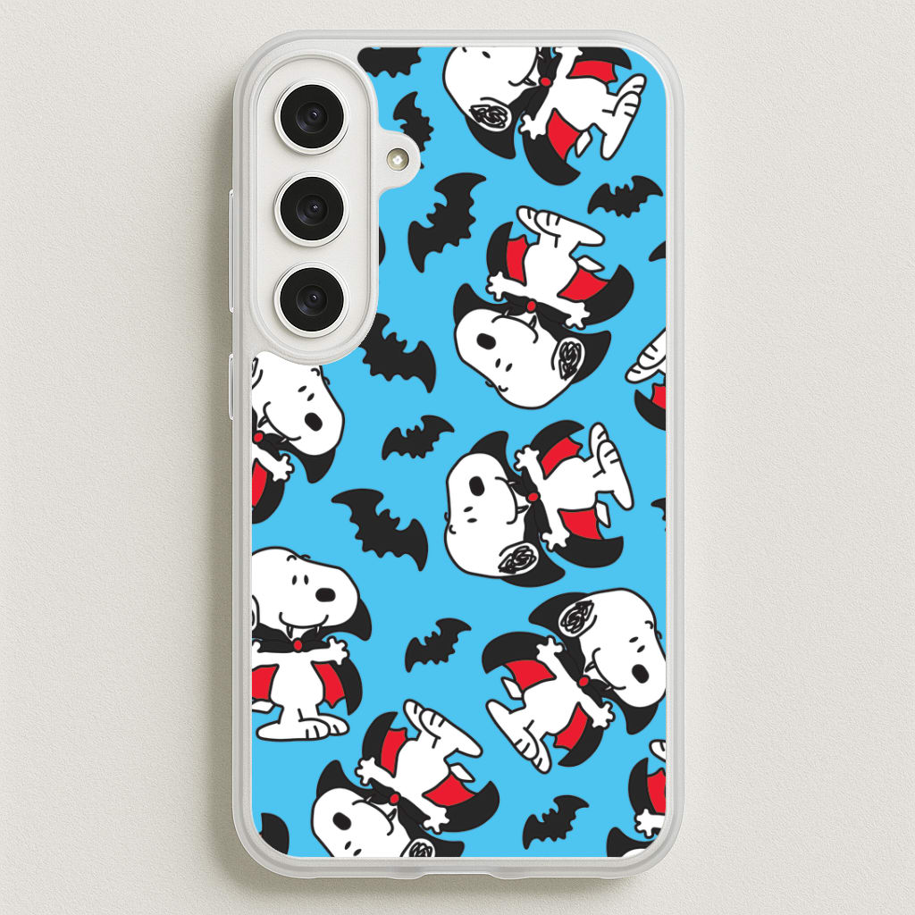 Cartoon Beagle Vampire And Bats Pattern Phone Case for Galaxy S25FE