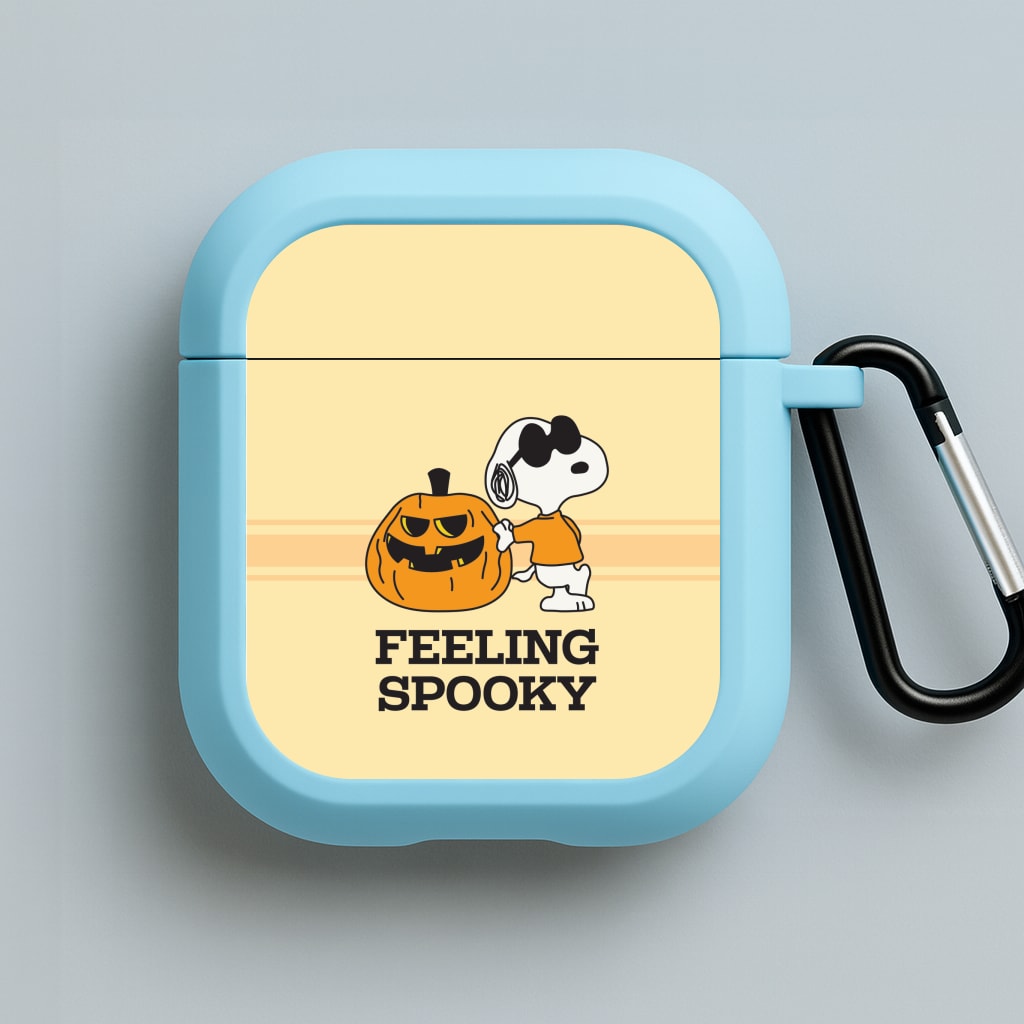 Feeling Spooky Cartoon Beagle Blue AirPods Case