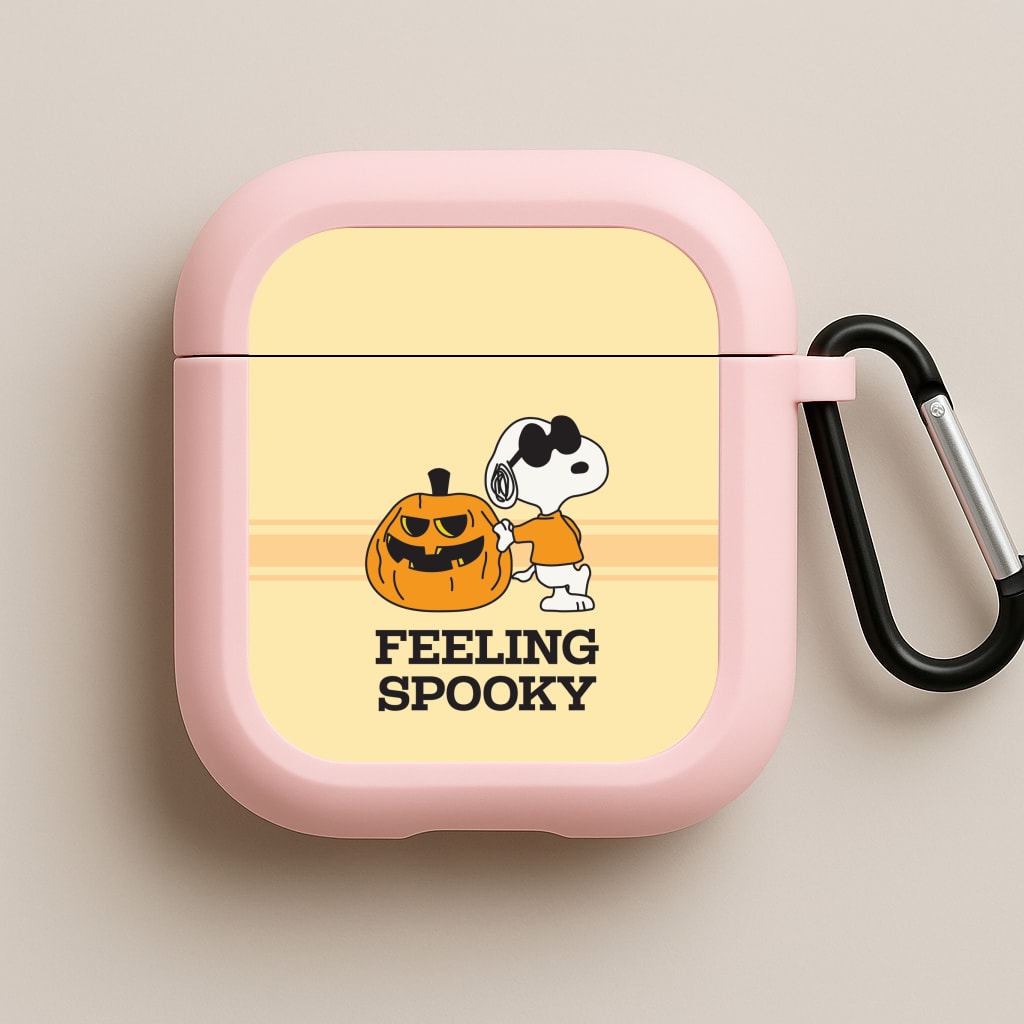 Feeling Spooky Cartoon Beagle Pink AirPods Case