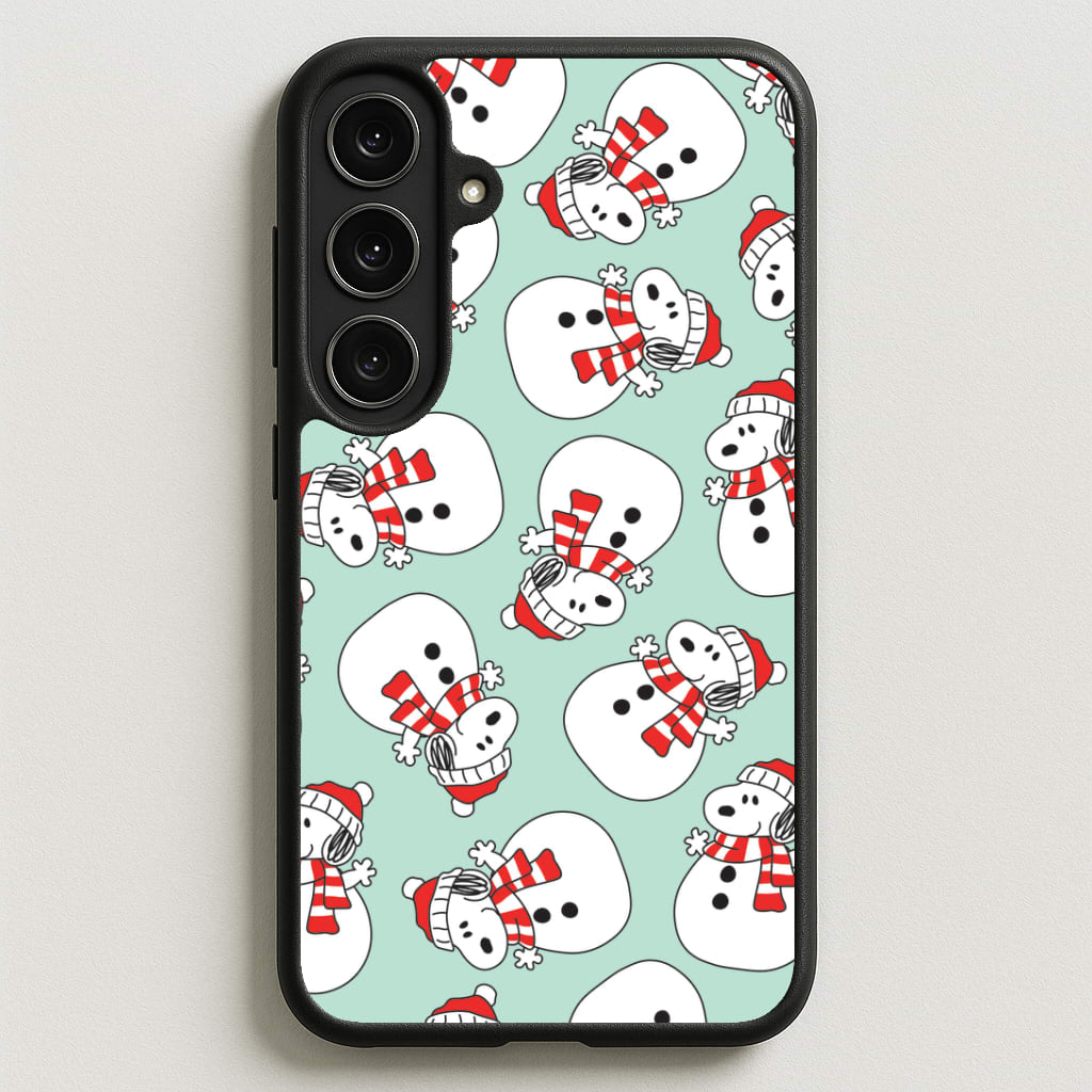 Cartoon Beagle Snowman Pattern Phone Case for Galaxy S25FE