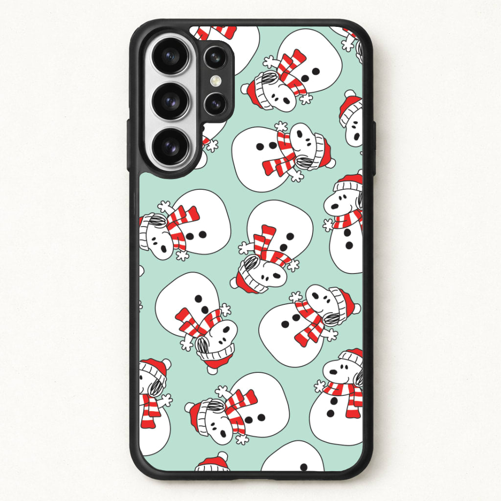 Cartoon Beagle Snowman Pattern Phone Case for Galaxy S26 Ultra