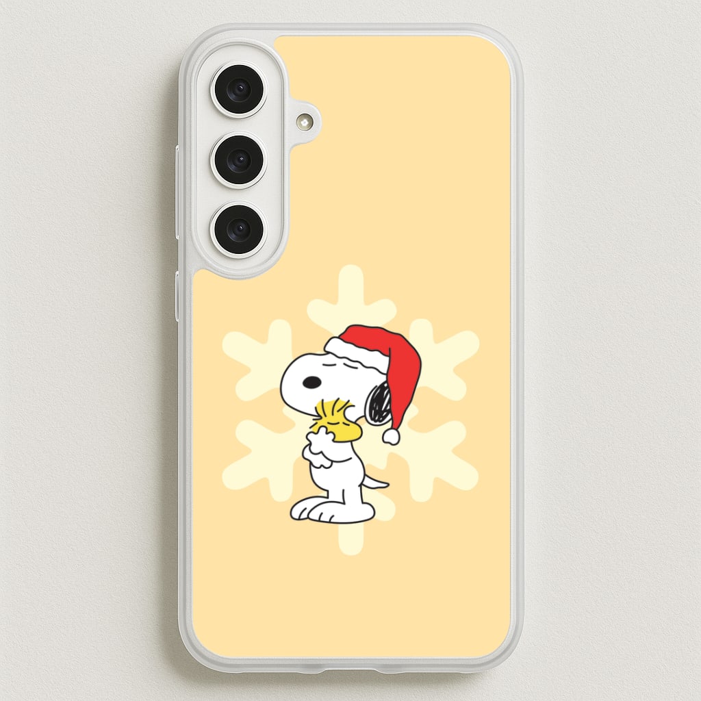 Christmas Cartoon Beagle And Bird Phone Case for Galaxy S25FE