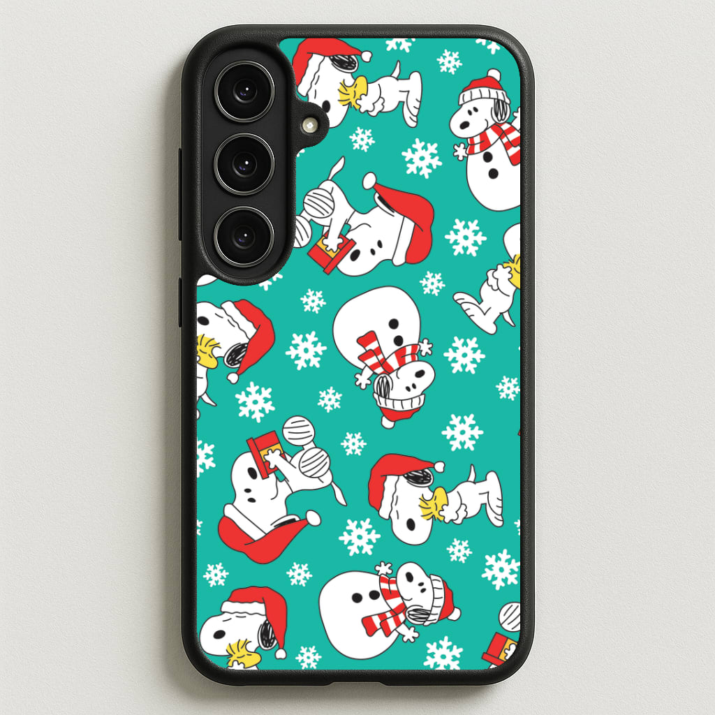Christmas Cartoon Beagle Pattern Phone Case for Galaxy S25FE