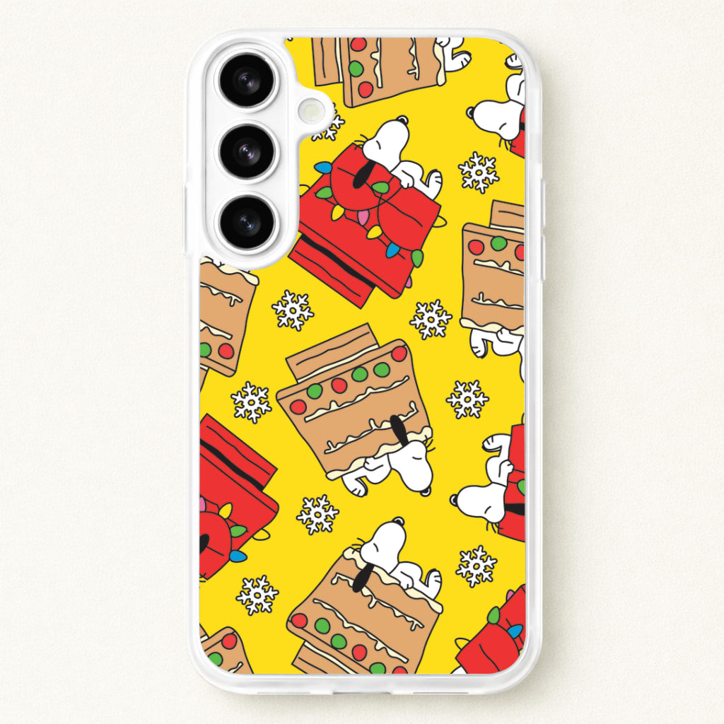 Cartoon Beagle Fairylights And Gingerbead Pattern Phone Case for Galaxy S26 Plus