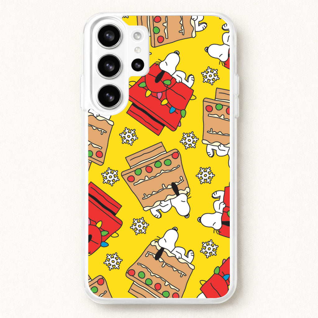 Cartoon Beagle Fairylights And Gingerbead Pattern Phone Case for Galaxy S26 Ultra