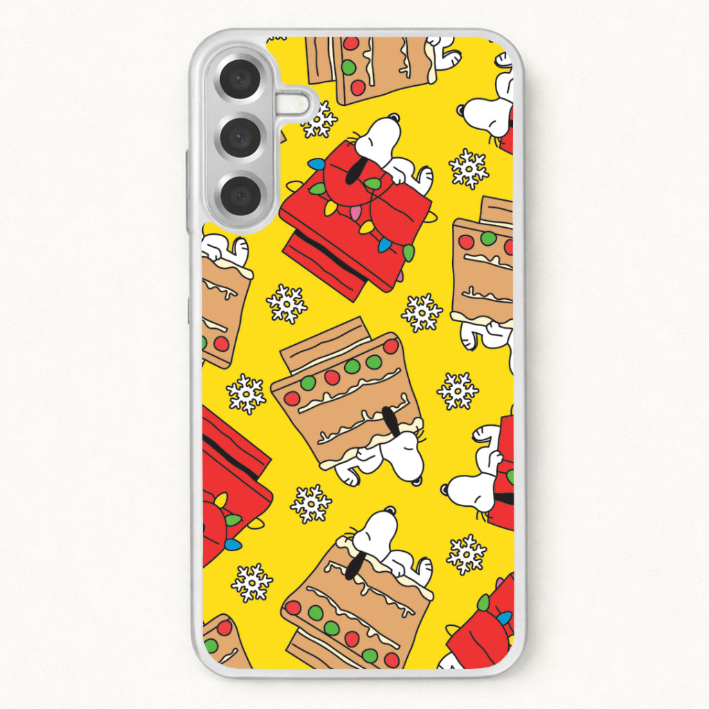 Cartoon Beagle Fairylights And Gingerbead Pattern Phone Case for Galaxy A17