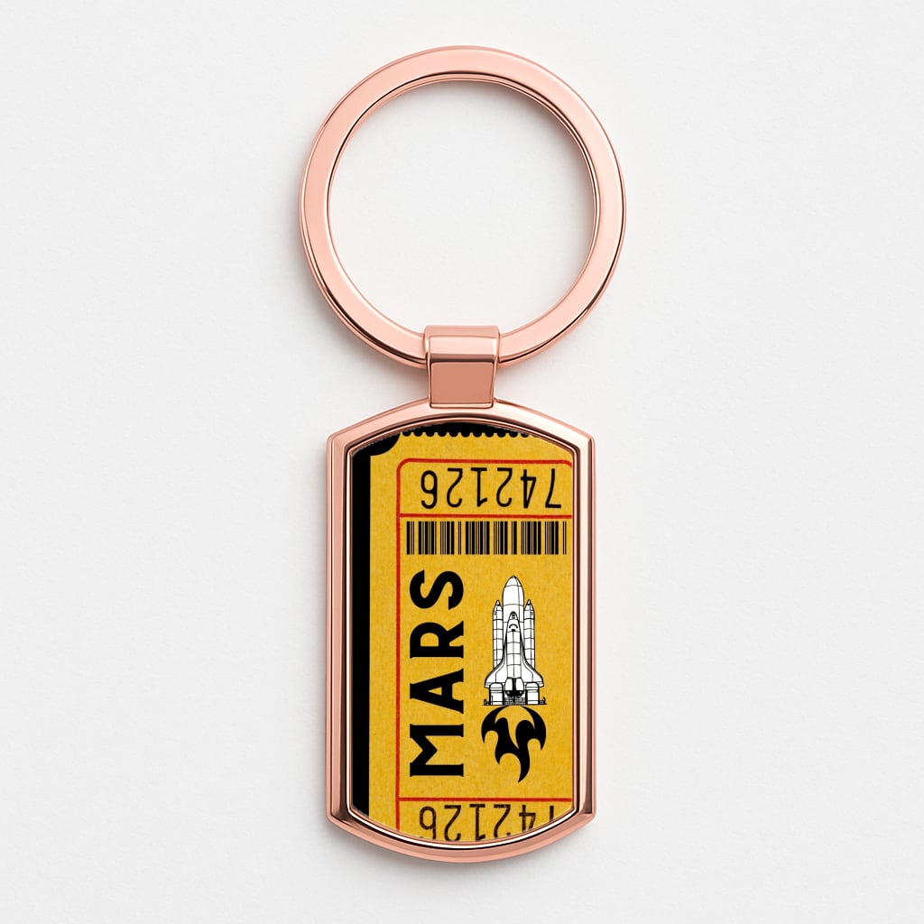 Ticket To Mars - Space Rose Gold Keyring