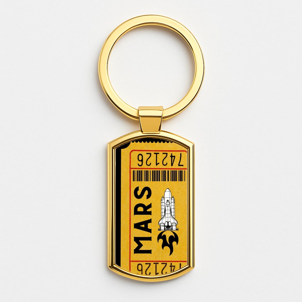 Ticket To Mars - Space Gold Keyring