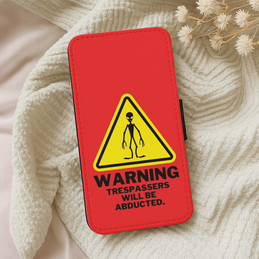 Warning Abduction - Space Wallet Phone Case