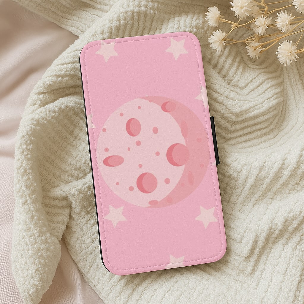 Pink Moon - Space Wallet Phone Case