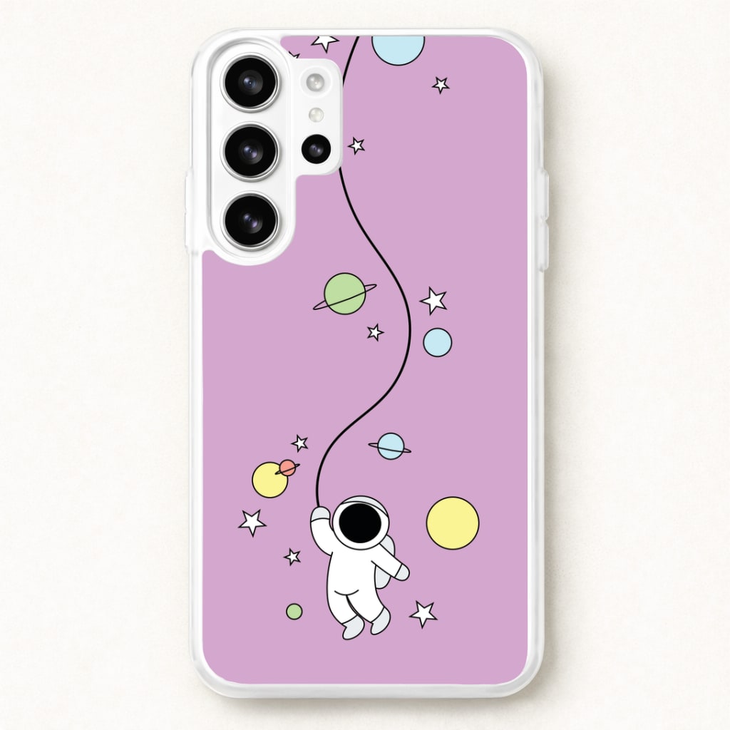 Cute Hanging Astronaut Phone Case for Galaxy S26 Ultra