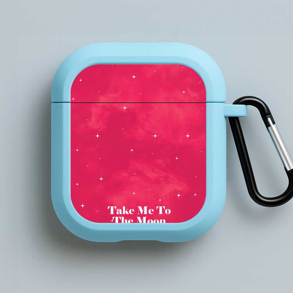 Take Me To The Moon Blue AirPods Case