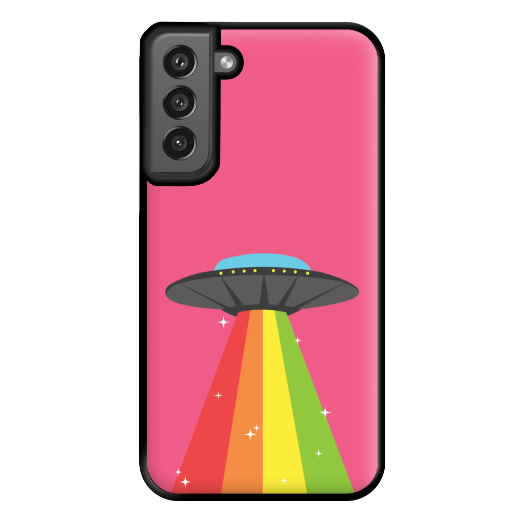 Rainbow Alien Spaceship Phone Case for Galaxy S21FE