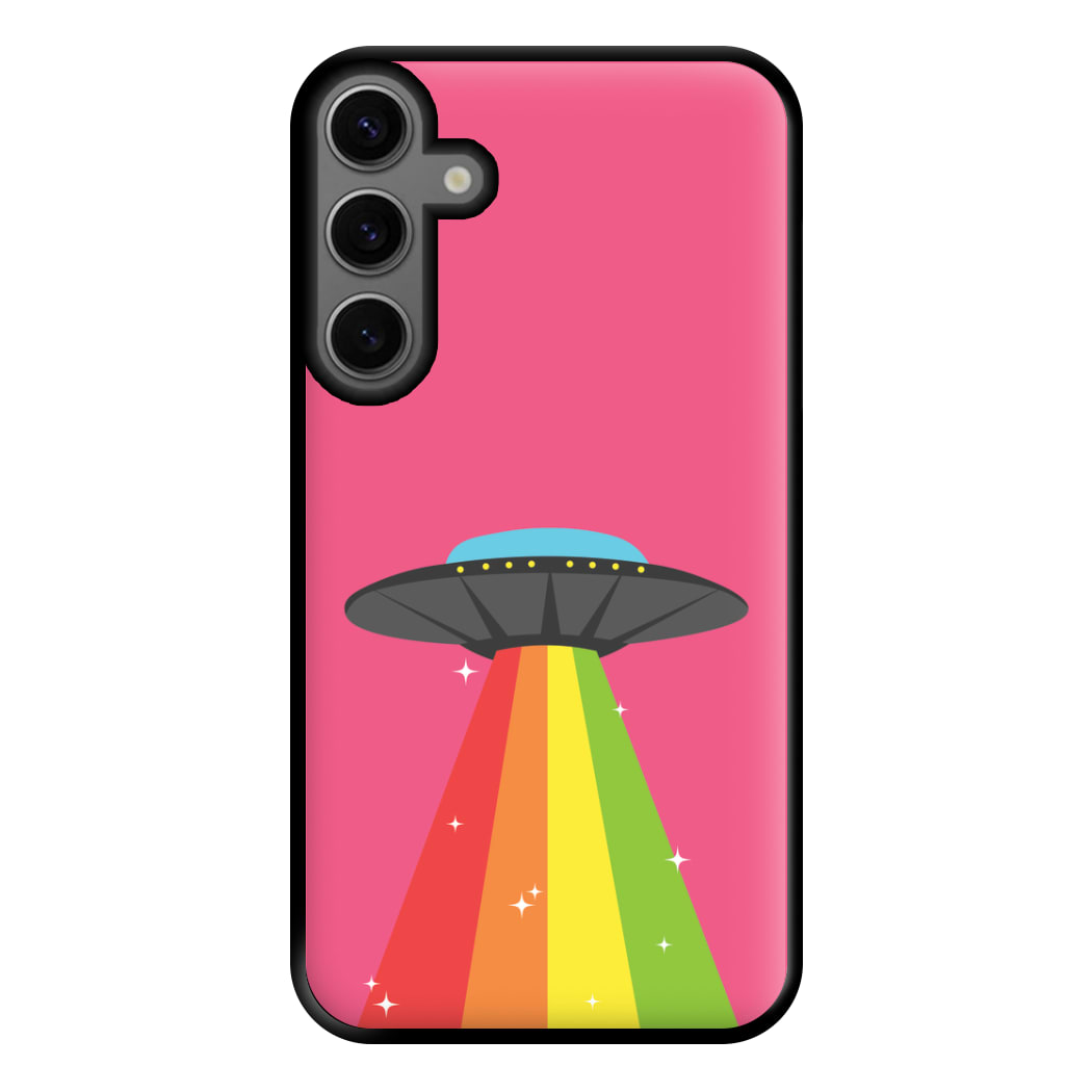 Rainbow Alien Spaceship Phone Case for Galaxy S23FE