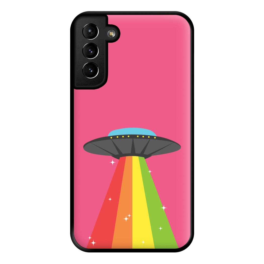 Rainbow Alien Spaceship Phone Case for Galaxy S21 Plus