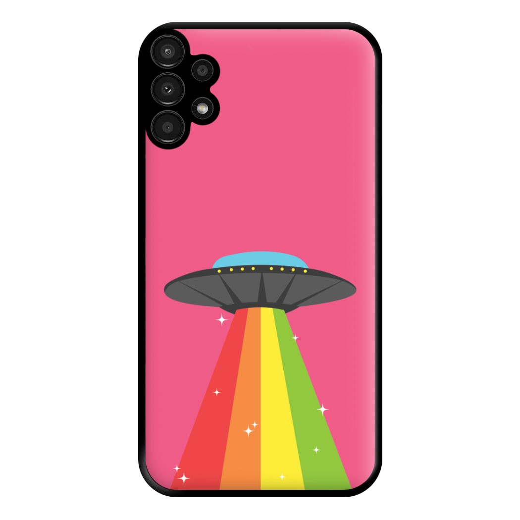 Rainbow Alien Spaceship Phone Case for Galaxy A13