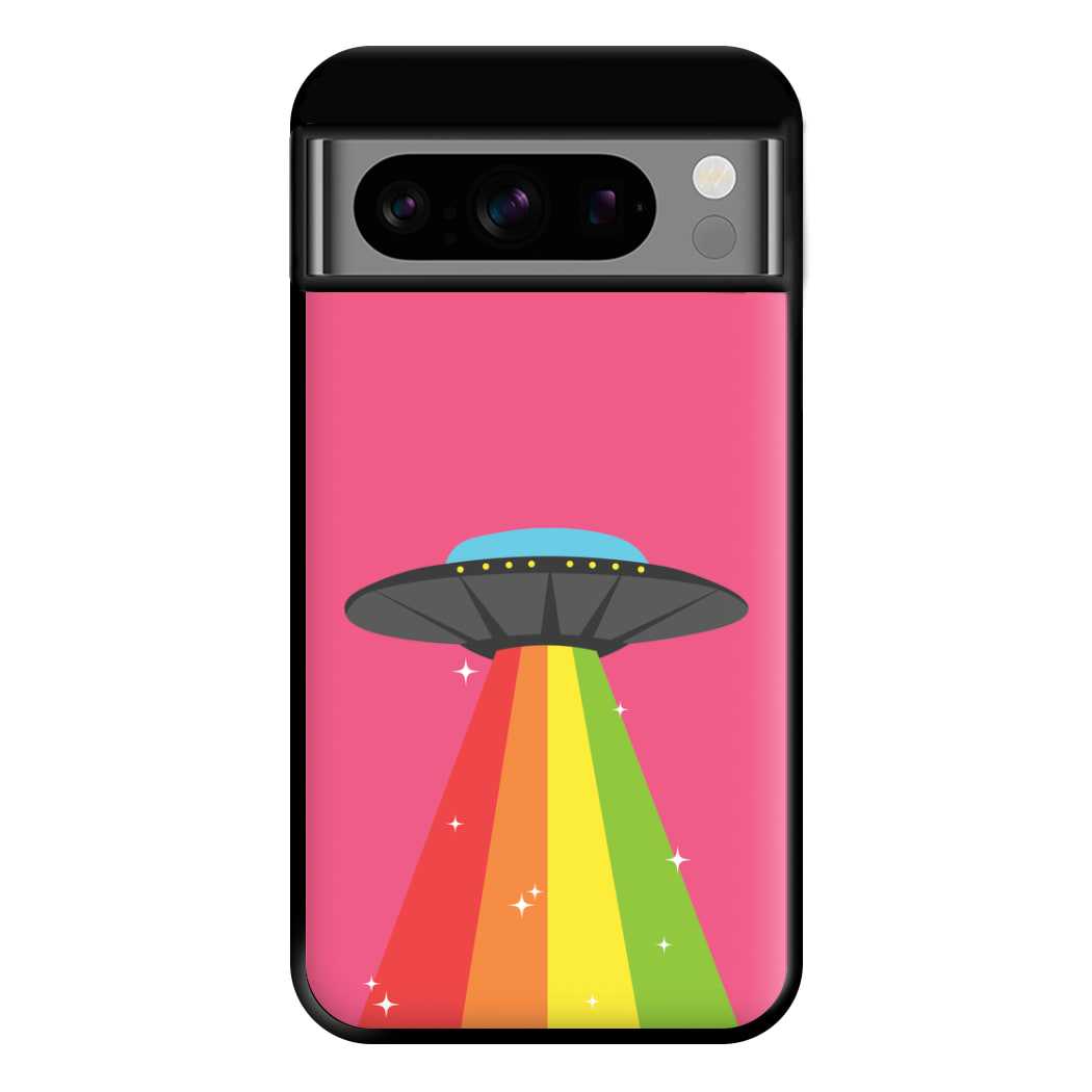 Rainbow Alien Spaceship Phone Case for Google Pixel 8 Pro